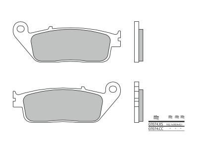 Plaquettes de frein en métal fritté marque Brembo 07074XS | Compatible Maxiscooter, Scooter