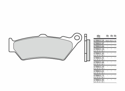 Plaquettes de frein en métal fritté marque Brembo 07BB03SA | Compatible Moto, Motocross, Maxiscooter
