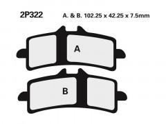 Plaquettes de frein en métal fritté marque Nissin 2P-322ST | Compatible Moto, Motocross