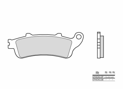Plaquettes de frein marque Brembo 07HO43 SP en métal fritté. | Moto HONDA