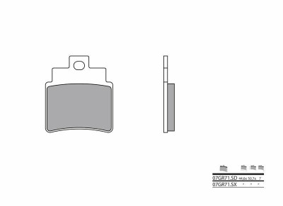 Plaquettes de frein marque Brembo en métal fritté : 07GR71SD | Compatible Quad