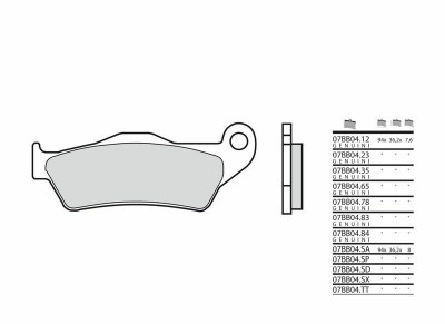 Plaquettes de frein métal fritté Brembo 07BB04SP | APRILIA, GILERA, RIEJU, BENELLI, MALAGUTI
