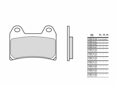 Plaquettes de frein métal fritté Brembo 07BB19SA | PIAGGIO, DERBI, GILERA, BENELLI, SYM, VESPA