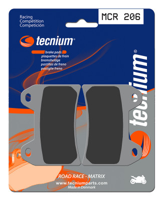 Plaquettes de frein métal fritté carbone marque Tecnium : MCR206 Racing | Compatible Moto