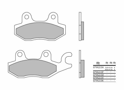 Plaquettes de frein métal fritté marque Brembo : 07YA22SD | Compatible Quad, Motocross