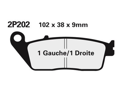 Plaquettes de frein Nissin 2P-202ST en métal fritté | Moto HONDA