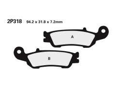 Plaquettes de frein Nissin 2P-318ST, métal fritté | Moto KAWASAKI