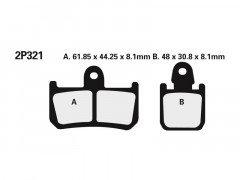 Plaquettes de frein Nissin 2P-321ST en métal fritté | MT-01 1700, V-MAX 1700, YZF R1