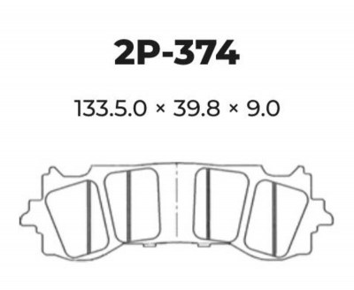 Plaquettes de frein Nissin, métal fritté : 2P-374ST | GOLDWING FA GL 1800
