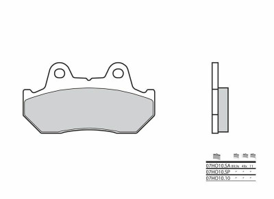 Plaquettes de frein organique carbone céramique Brembo 07HO1010 | HONDA