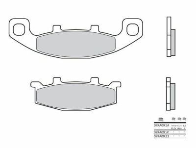 Plaquettes de frein organique carbone céramique Brembo 07KA0933 | KAWASAKI, SUZUKI