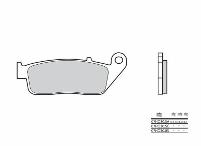 Plaquettes de frein organique carbone céramique marque Brembo 07HO3005