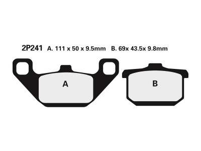 Plaquettes de frein semi-métalliques marque Nissin 2P-241NS | Moto KAWASAKI