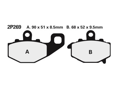 Plaquettes de frein semi-métalliques marque Nissin 2P-269NS | Moto KAWASAKI