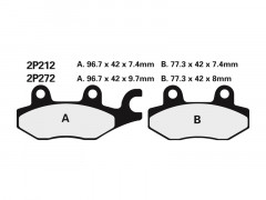Plaquettes de frein semi-métalliques Nissin 2P-212NS | KAWASAKI, TRIUMPH, YAMAHA, CAGIVA, MZ