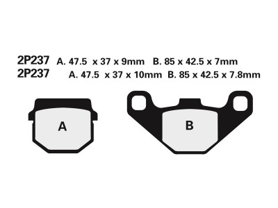 Plaquettes de frein semi-métalliques Nissin 2P-237GS | KAWASAKI, SUZUKI, TM