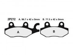 Plaquettes de frein semi-métalliques Nissin 2P-272NS | SHADOW VT C 125, C2, C3, VARADERO XLV 125