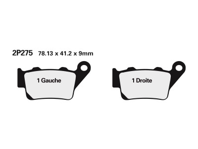 Plaquettes de frein semi-métalliques Nissin 2P-275NS | Motocross, Moto, Quad, Maxiscooter