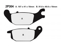 Plaquettes de frein semi-métalliques Nissin 2P-304NS | CBR R 125, VARADERO XLV 125, TRICITY 125