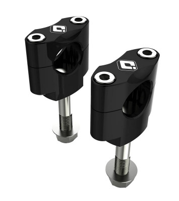 Pontets de guidon noir Ø28, 6 mm avec silent bloc ODI