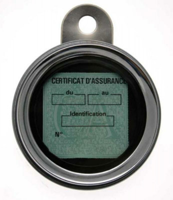 Porte vignette assurance rond Ø88mm acier chromé Bihr