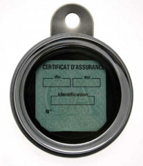 Porte vignette assurance rond Ø88mm acier chromé Bihr