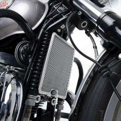 Protection de radiateur d'huile noir R&G | CONTINENTAL GT 650, INTERCEPTOR 650