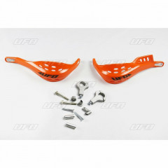 Protège mains Supermotard Jumpy Ø28mm orange avec renfort Alu Ufo
