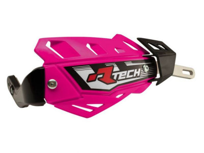 Protège-mains FLX rose avec renfort alu Racetech