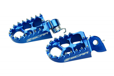 Repose-pieds Evo bleu Scar | Motocross, Moto, Mécaboite, Quad