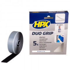 Ruban à crochets Duo Grip noir HPX 25mm X 2 m