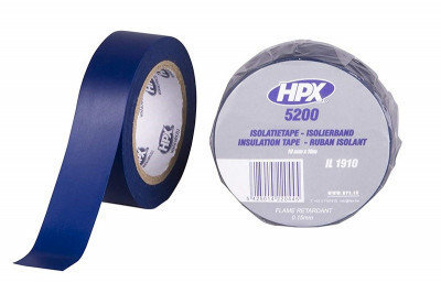 Ruban adhésif isolant HPX couleur bleu 19mm x 10m