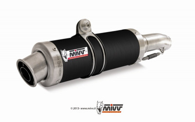Silencieux double GP inox brossé noir Mivv | Moto APRILIA