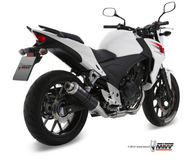 Silencieux GP inox brossé noir Mivv | CB F 500, CB X (PC46) 500, CB X ABS (PC46) 500, CBR R 500