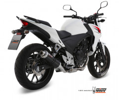 Silencieux GP inox brossé noir Mivv | CB F 500, CB X (PC46) 500, CB X ABS (PC46) 500, CBR R 500