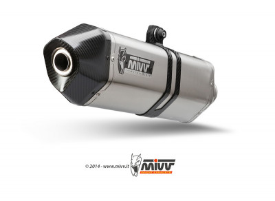 Silencieux Speed Edge inox casquette carbone Mivv | SUZUKI V-STROM DL 650