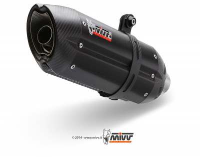 Silencieux Suono inox brossé noir casquette carbone Mivv | SUZUKI GSR 750, SUZUKI GSR ABS 750