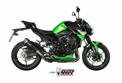 Silencieux Delta Race Steel noir casquette carbone Mivv | KAWASAKI Z 900