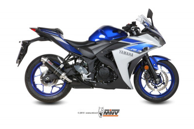 Silencieux GP inox noir avec casquette inox MIVV | YAMAHA YZF R3 320, YAMAHA YZF-R3 ABS 300