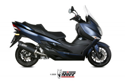 Silencieux Mover inox noir avec casquette ABS noir Mivv | SUZUKI BURGMAN ABS 400