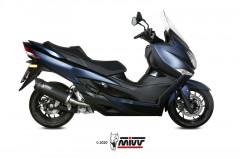 Silencieux Mover inox noir avec casquette ABS noir Mivv | SUZUKI BURGMAN ABS 400