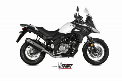 Silencieux Speed Edge inox noir casquette carbone Mivv | SUZUKI V-STROM DL 650