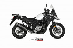 Silencieux Speed Edge inox noir casquette carbone Mivv | SUZUKI V-STROM DL 650