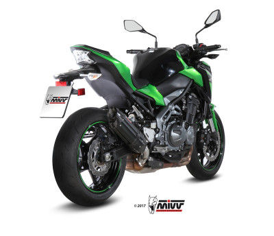 Silencieux Suono inox noir casquette carbone MIVV | KAWASAKI Z 900