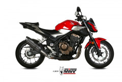 Silencieux Suono Steel noir casquette carbone Mivv | HONDA CB F 500