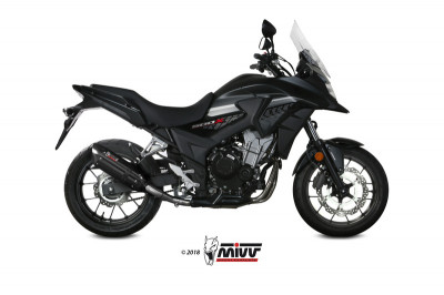 Silencieux MIVV Suono Steel Black/casquette carbone Honda CB500X