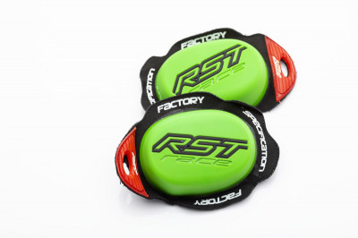 Slider genou vert néon marque RST Factory Reverse Velcro
