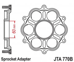 Support de couronne 6 Silentblocs JT Sprockets | MONSTER 1200, MONSTER R 1200, PANIGALE 1199, 1299