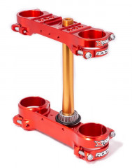 Té de fourche ROCS Tech offset 22,5mm rouge Xtrig | Motocross RIEJU, GAS GAS