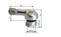 Valve pneumatique tubeless ALU Ø11,5mm argent (x10) Bihr